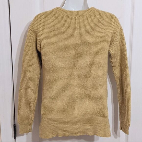 ARITZIA WILFRED Isabelli merino wool crewneck sweater in yellow Small @F - Picture 3 of 11